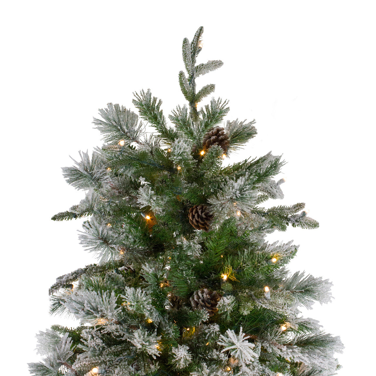 9' Pre-Lit Flocked Rosemary Emerald Angel Pine Artificial Christmas Tree - Clear LED Lights