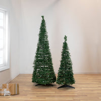 6' Green Tinsel Pop-Up Artificial Christmas Tree, Unlit