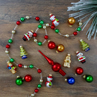 Thumbnail for 18ct Red and Green Beaded Garland with Christmas Ornaments 30