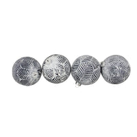 Thumbnail for 4ct White and Gray Antique Glass Christmas Ball Ornaments 4