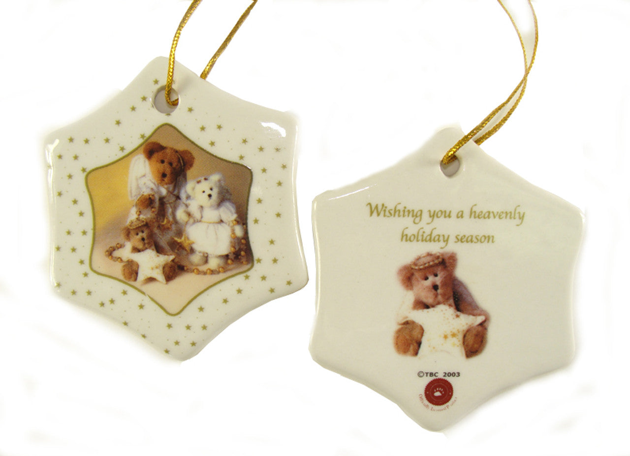 Club Pack of 192 White and Brown Boyds Holiday Bears Christmas Ornaments 3"