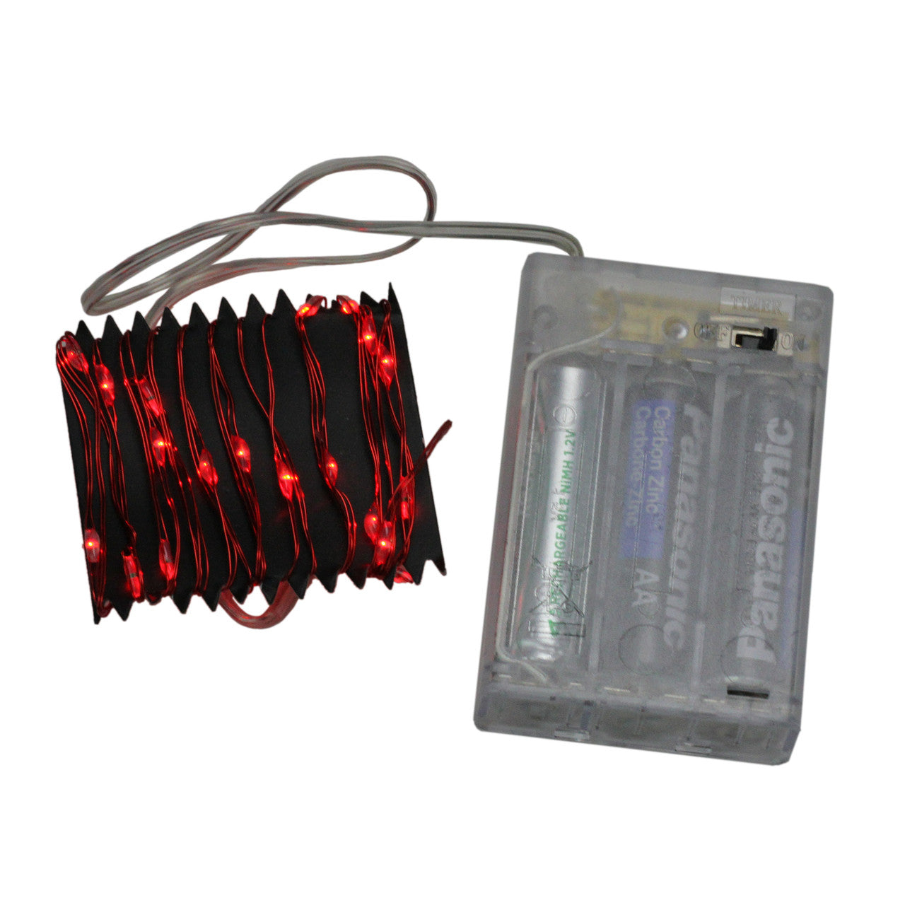 35 Battery Operated LED Micro Christmas Fairy Lights - 6 ft Red Wire