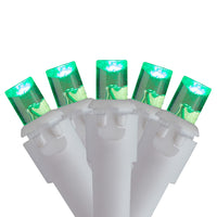 Thumbnail for 70 Green LED Wide Angle Icicle Christmas Lights - 5.25 ft White Wire