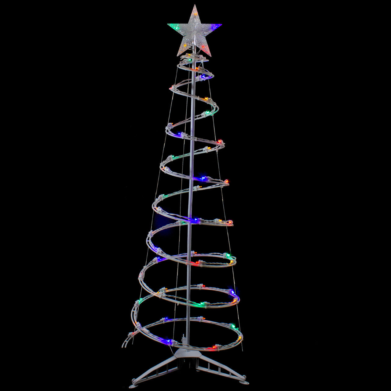 4ft LED Lighted Spiral Cone Tree Outdoor Christmas Decoration, Multi Lights