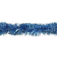 Thumbnail for 50' Traditional Shiny Sky Blue Foil Tinsel Garland - Unlit