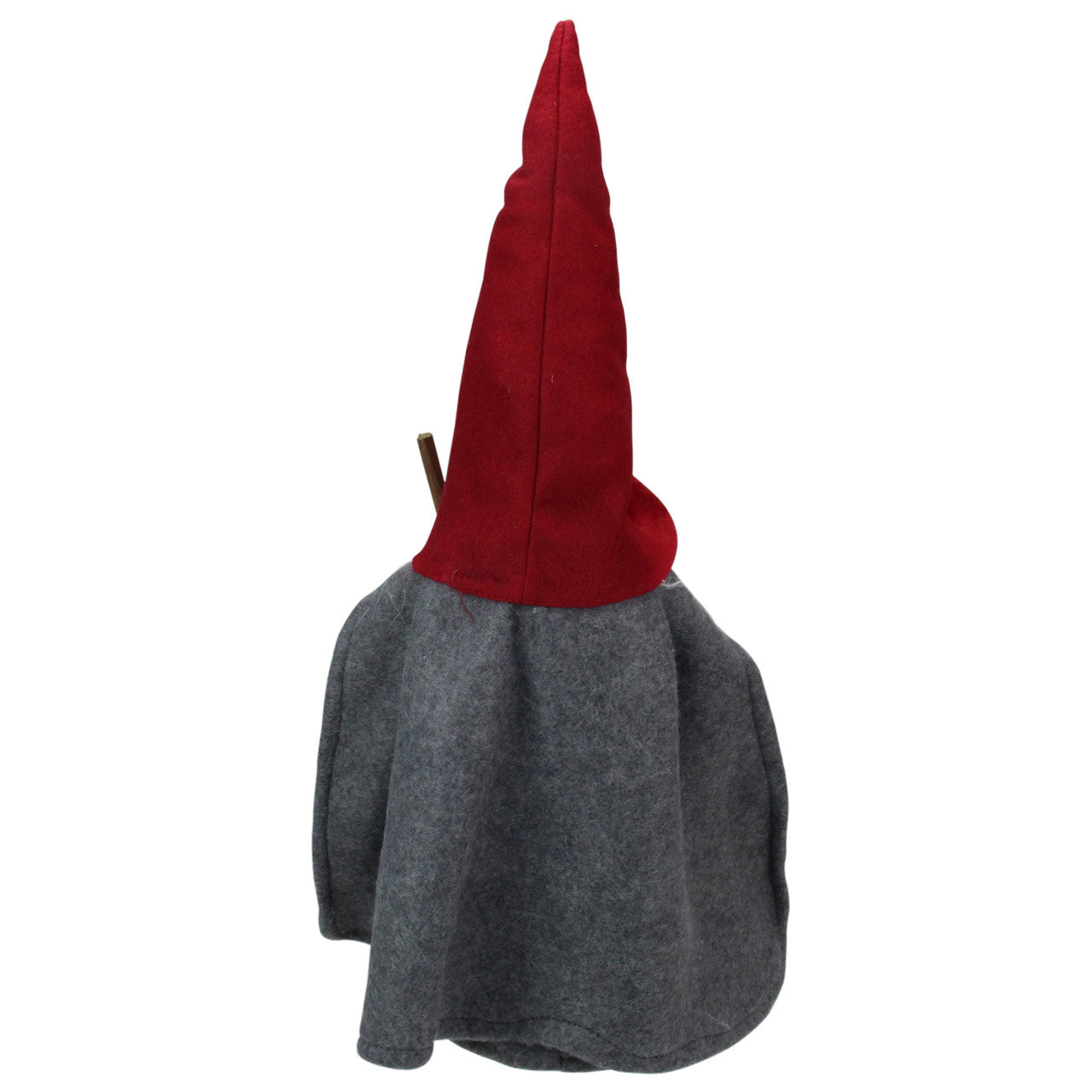 18" Gray and Red Standing Big Nose Gnome Holding a Stick