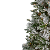 9' Pre-Lit Flocked Rosemary Emerald Angel Pine Artificial Christmas Tree - Clear LED Lights