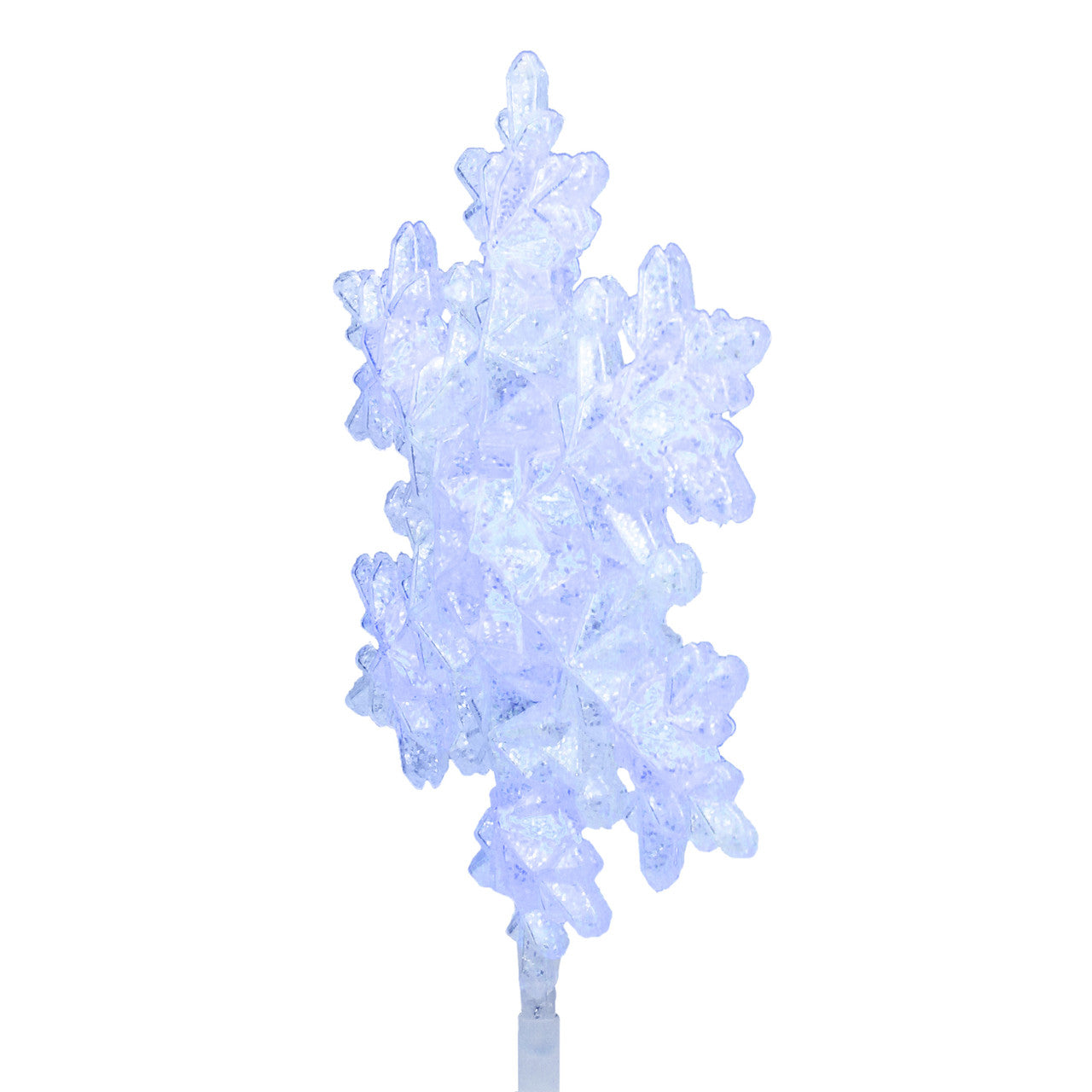 9.25" White and Blue Lighted Sparkly Snowflake Christmas Tree Topper - Clear Lights