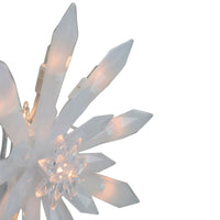 9-Inch Lighted White Snowflake Christmas Tree Topper - Clear Lights