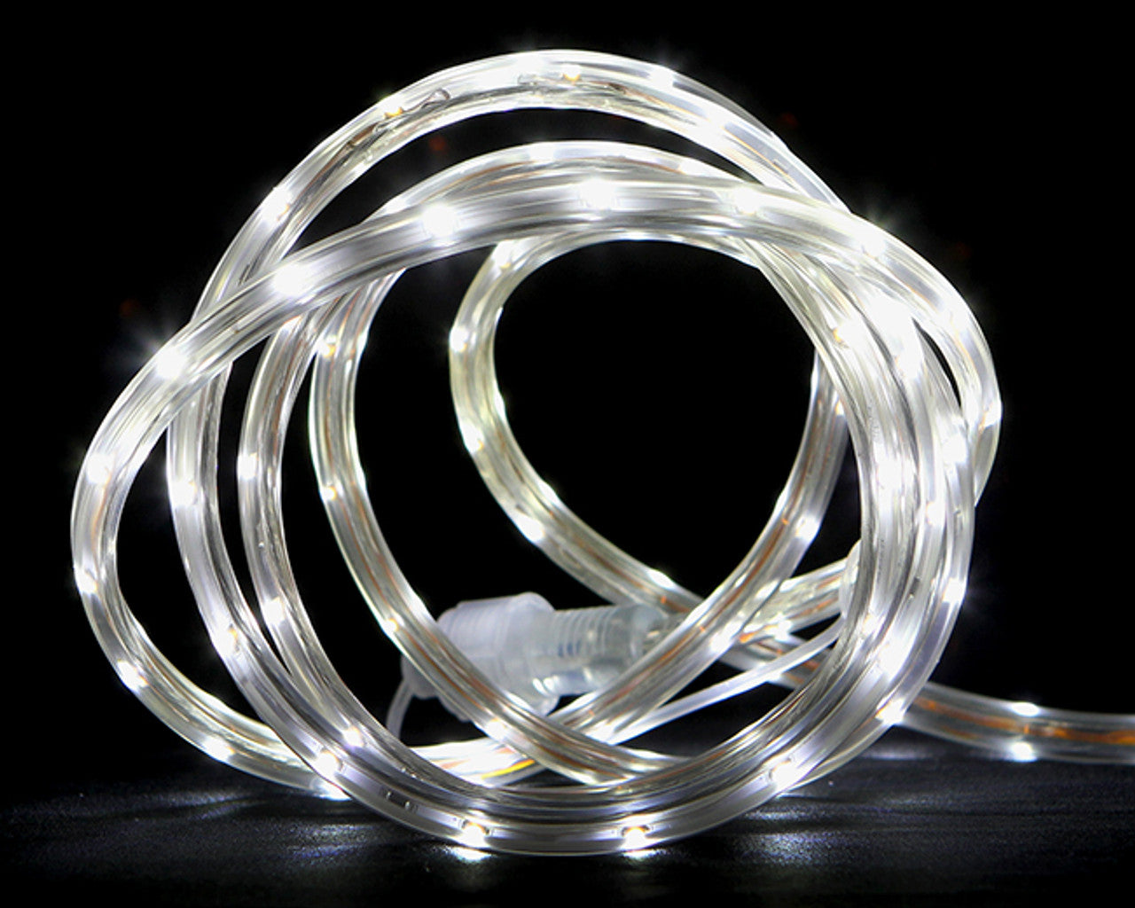 Pure White LED Linear Outdoor Christmas Tape Light - 10 ft White Wire