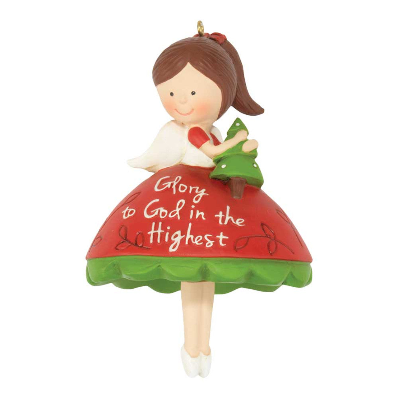 Pack of 3 Red and Green Christmas Angel with Dangle Legs Hanging Ornaments 4"