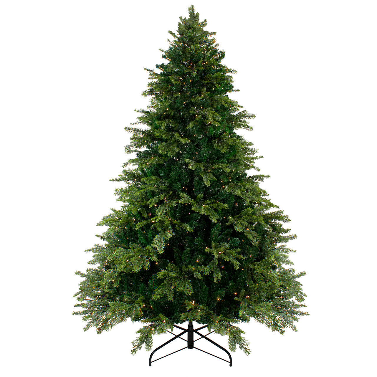 7.5' Pre-Lit Full Woodcrest Pine Artificial Christmas Tree - Warm White LED Lights