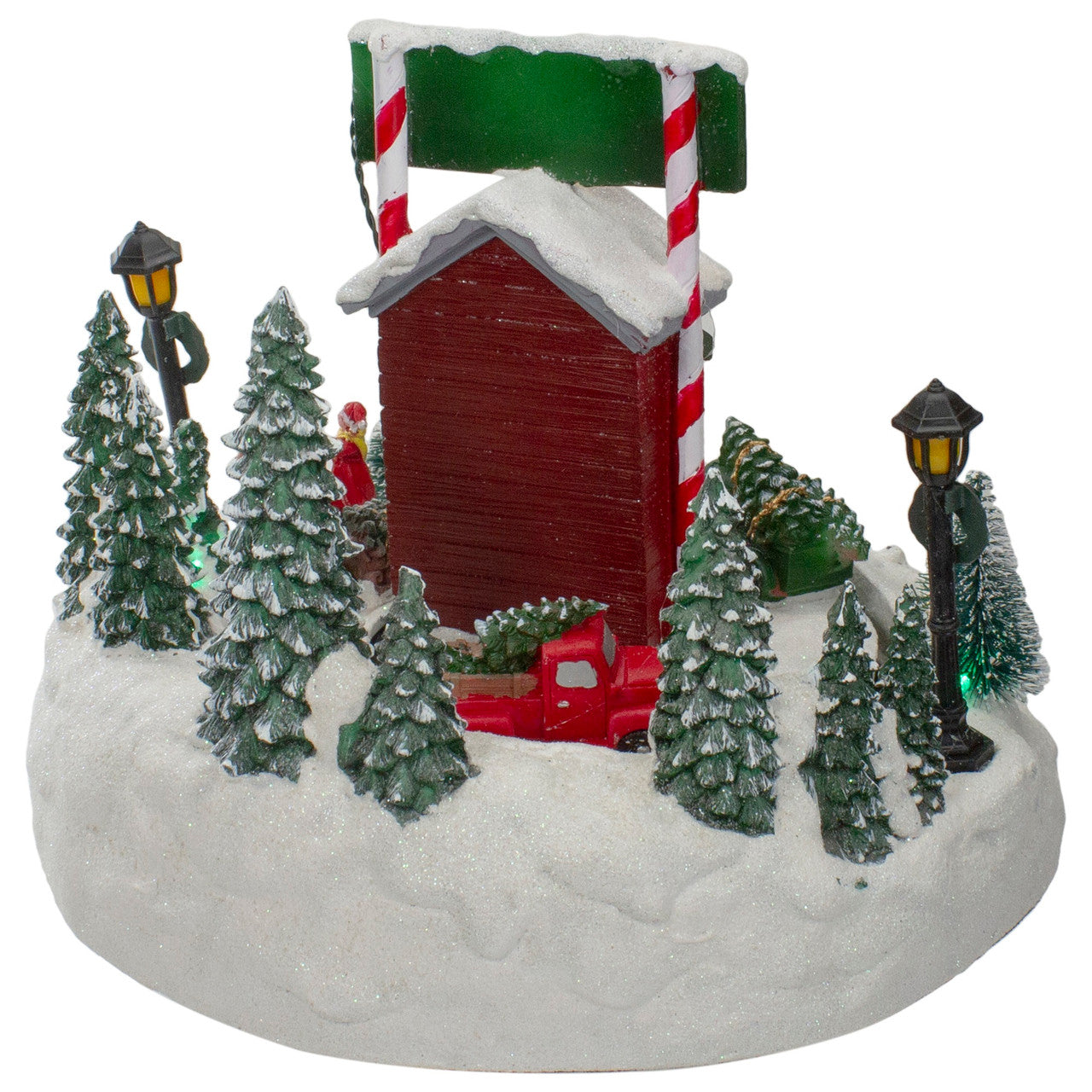 9" Lighted and Animated Christmas Tree Farm Winter Scene with Moving Cars