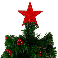 3' Pre-Lit Color Changing Fiber Optic Christmas Tree with Red Berries