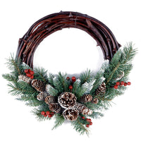 Thumbnail for 16” Unlit Frosted Grapevine Artificial Christmas Wreath