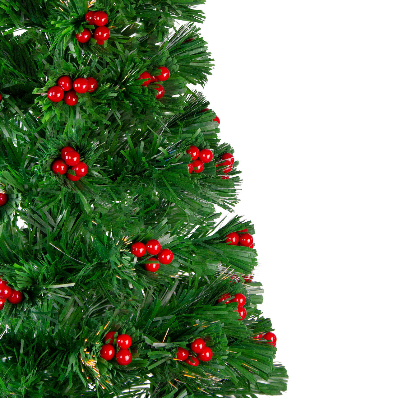 4' Pre-Lit Color Changing Artificial Christmas Tree with Red Berries