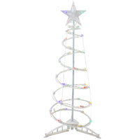 3ft LED Lighted Spiral Cone Tree Outdoor Christmas Decoration, Multi Lights