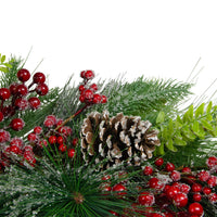 Thumbnail for Iced Red Berries and Mixed Pine Artificial Christmas Wreath - 32 inch, Unllit