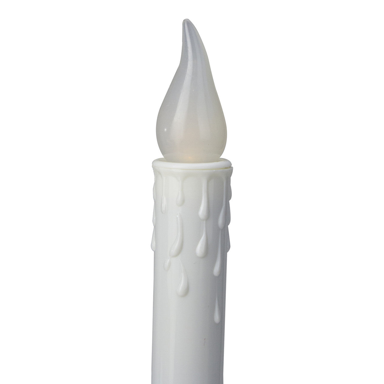 8.5" White LED Christmas Candle Lamp with Automatic Timer