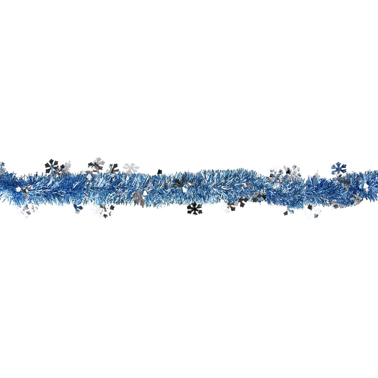 12' x 2.75" Blue and Silver Snowflakes Christmas Tinsel Garland - Unlit