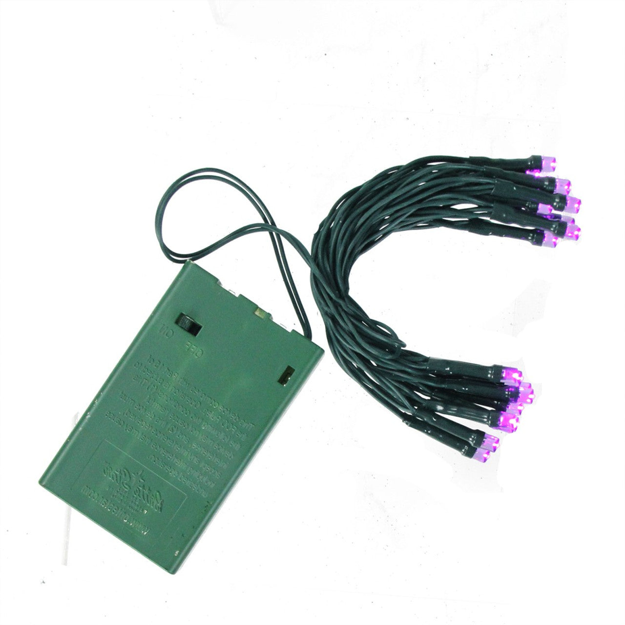 20 Purple LED Wide Angle Mini Christmas Lights - 6.25 ft Green Wire