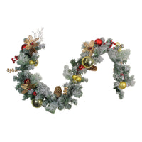 Thumbnail for 6 'x 12' Pre-Decorated Flocked Artificial Christmas Garland - Unlit