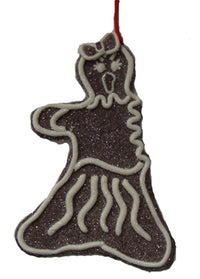 Thumbnail for Sweet Memories Sugared Angry Gingerbread Girl Cookie Bite Christmas Ornament