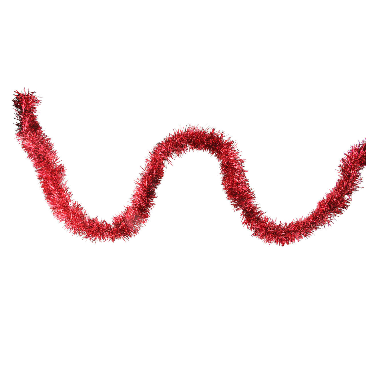 12' Traditional Red Christmas Tinsel Garland - Unlit