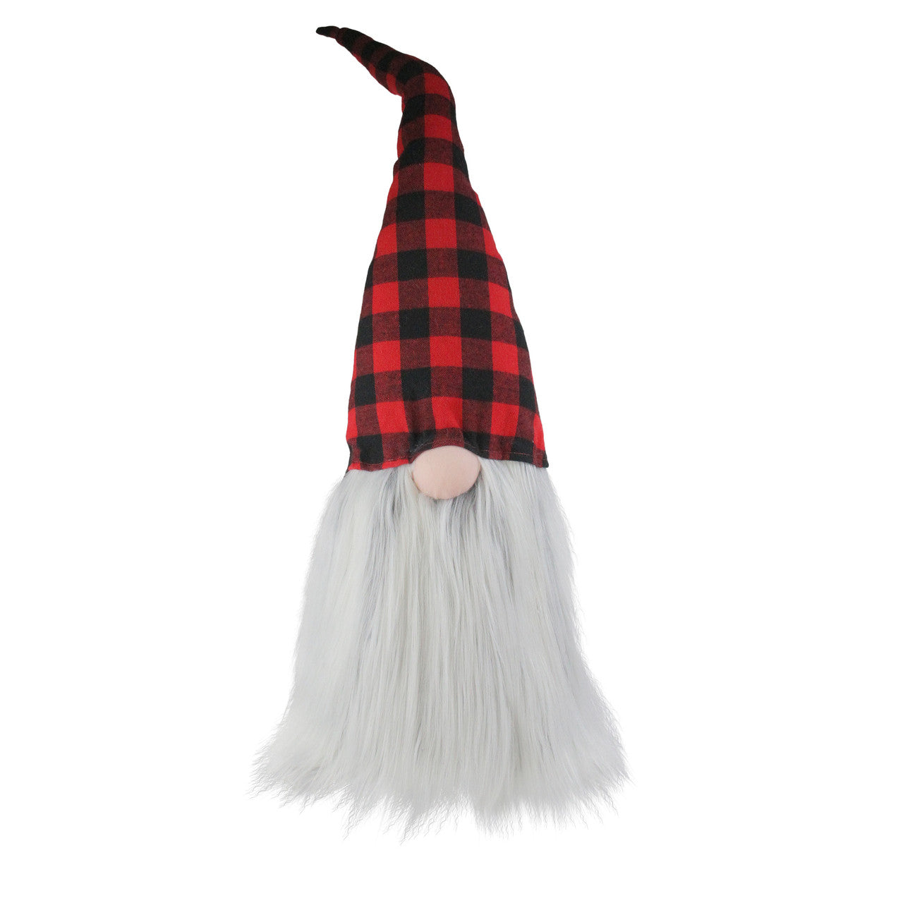 28" Red and Black Buffalo Plaid Christmas Tabletop Gnome