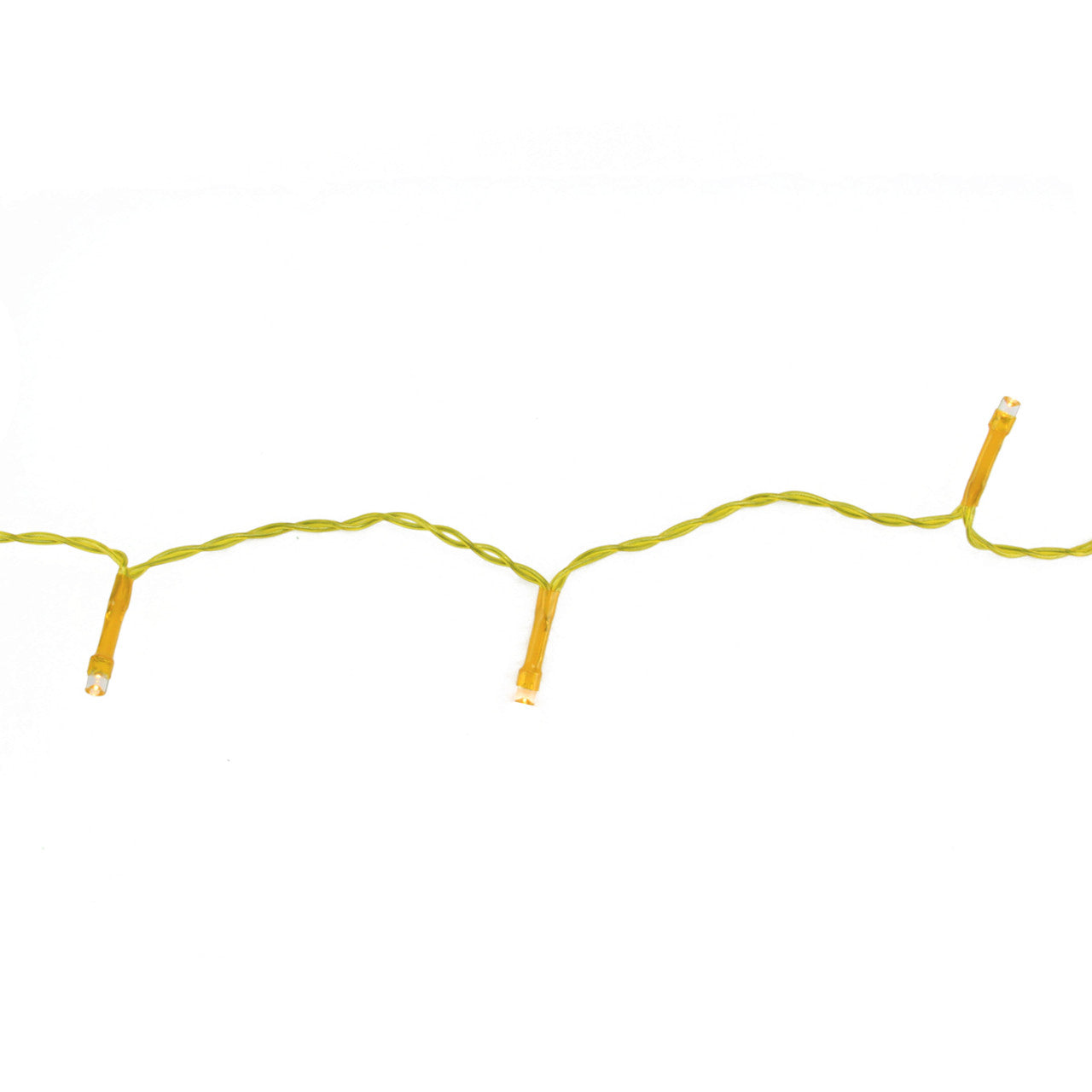 20 Amber Battery Operated Wide Angle Christmas Lights - 6.4 ft Yellow Wire