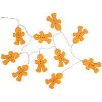 Thumbnail for 10-Count LED Orange Gingerbread Men Christmas Fairy Lights, 4ft, Copper Wire