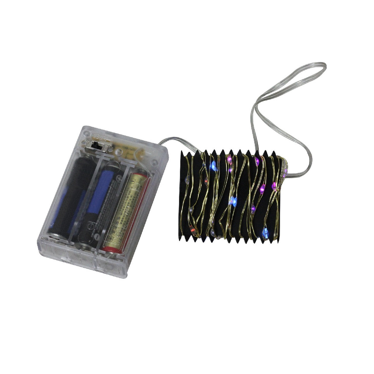 35 Battery Operated Silver LED Rainbow Micro Fairy Christmas Lights - 6 ft Gold Copper Wire