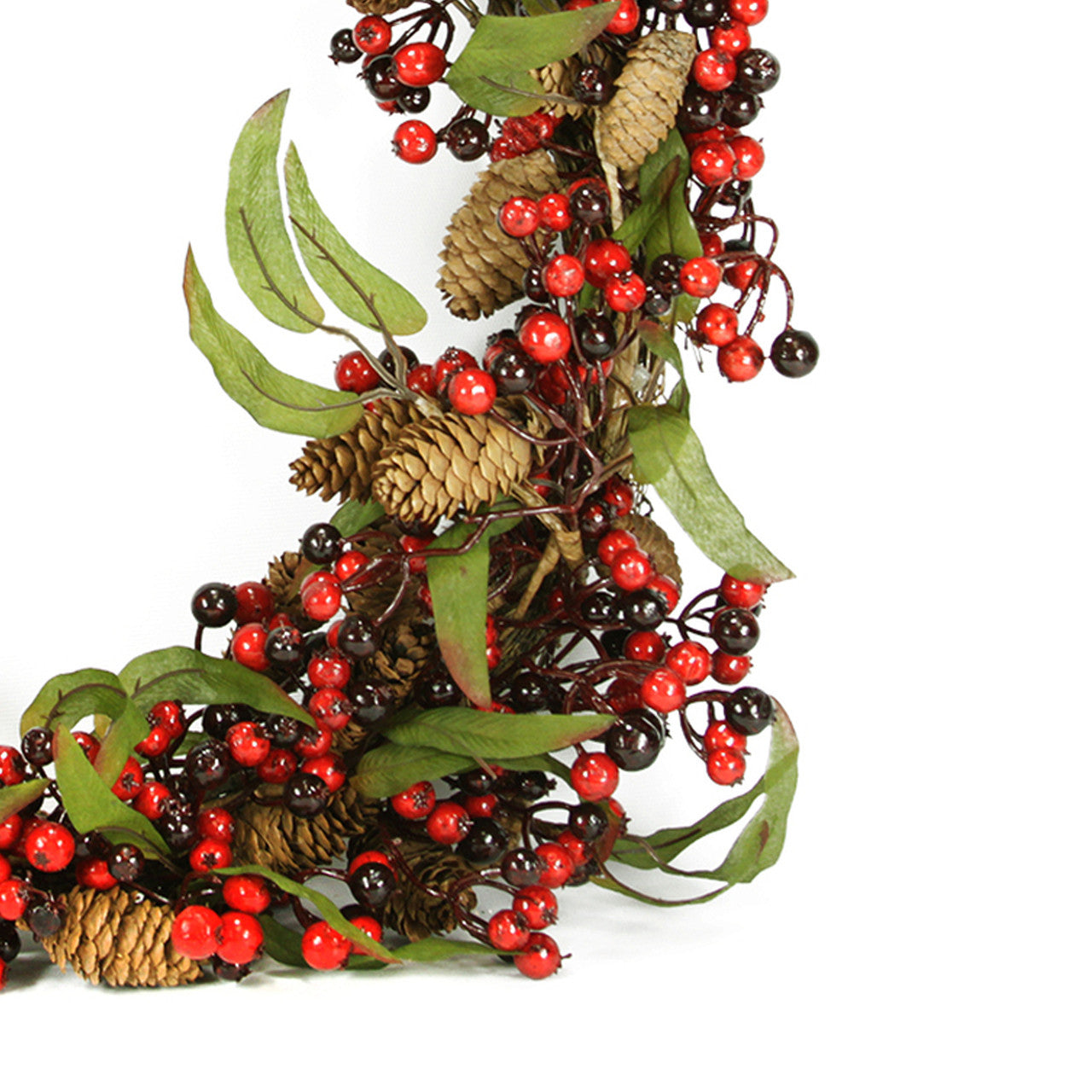 Red Berry and Pine Cone Artificial Christmas Wreath - 24-Inch, Unlit