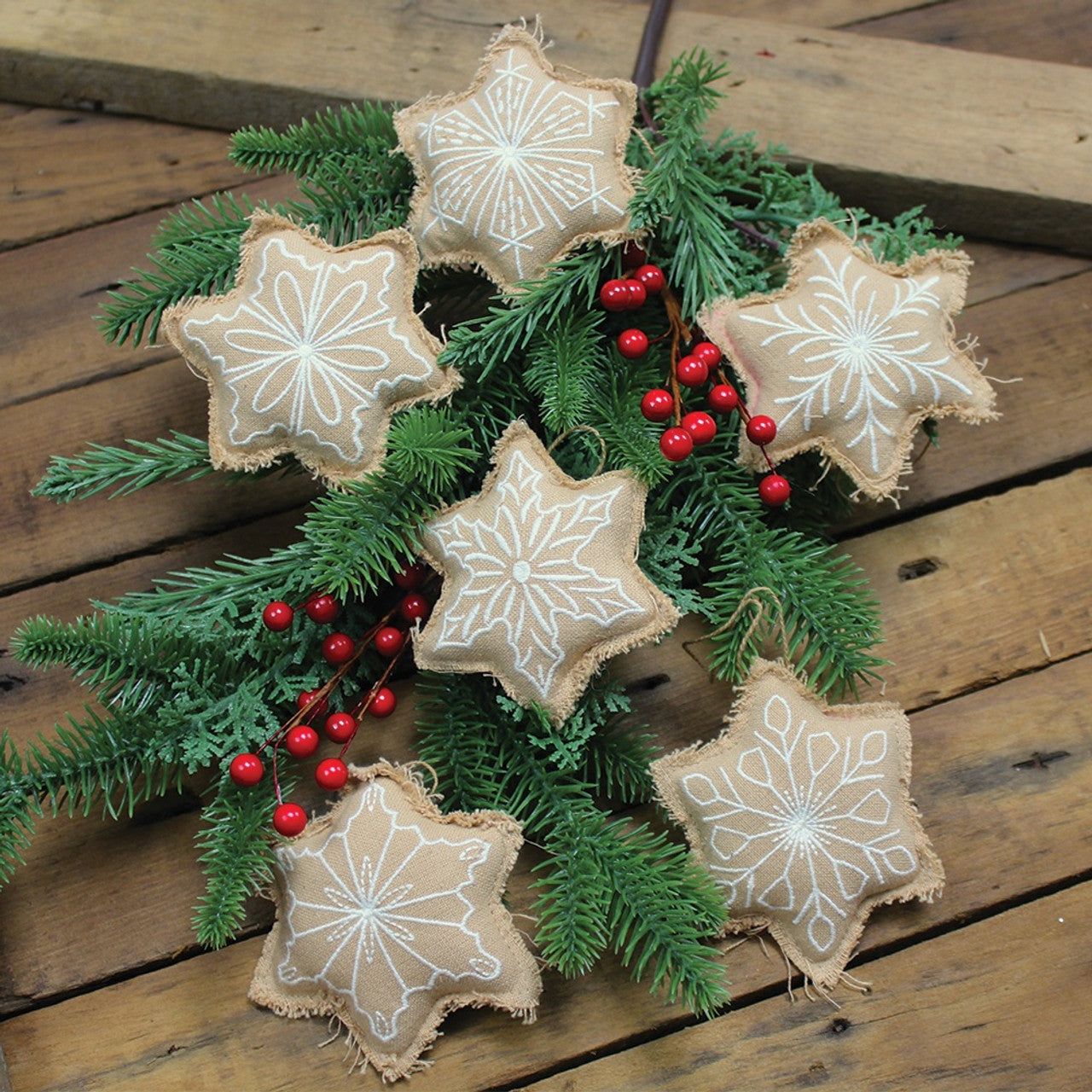 Set of 6 Christmas Gingerbread Snowflakes Ornament 5.50"