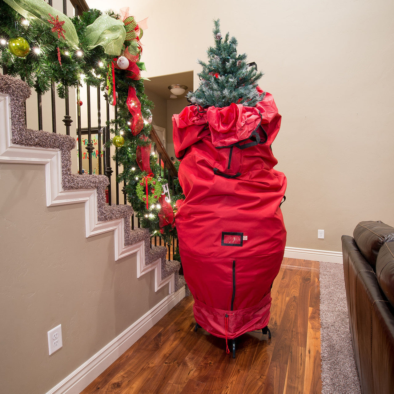 96" Red Upright Christmas Tree Storage Bag