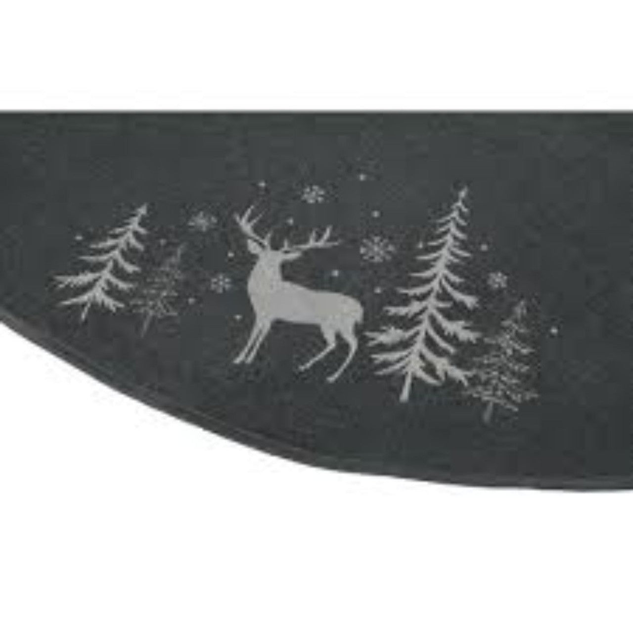 56" Gray and Black Reindeer in Forest Christmas Tree Skirt