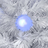 4' Pre-Lit Medium White Iridescent Fiber Optic Artificial Christmas Tree, Blue LED Lights