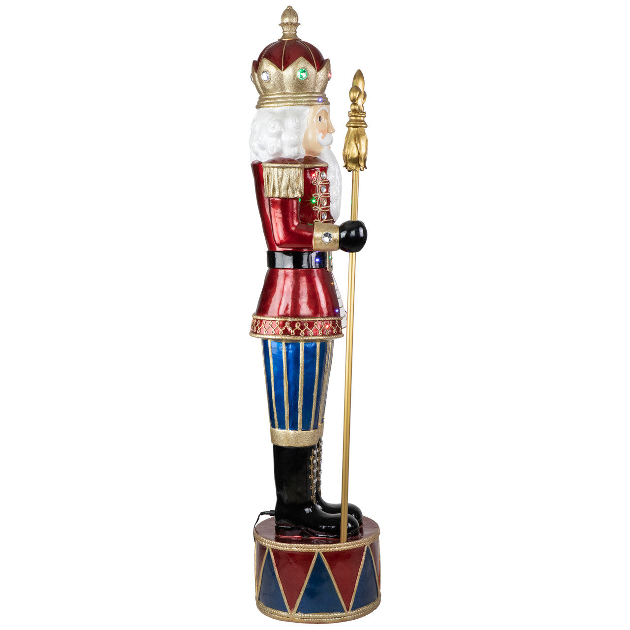 6' LED Lighted Metallic Jeweled Commercial Grade Fiberglass Christmas Nutcracker