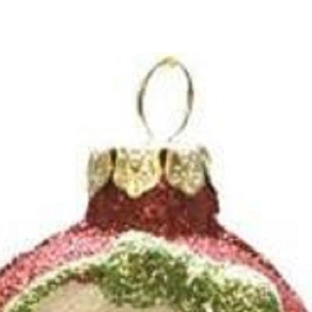 4.5" Red and Beige Glittered Shatterproof Gingerbread Girl Christmas Ornament