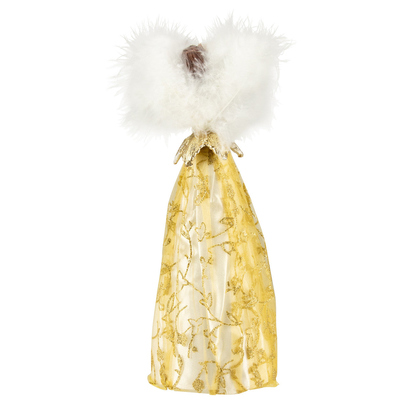 10" Gold and White Angel Christmas Tree Topper, Unlit