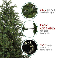 7.5' Pre-Lit Full Oregon Noble Fir Artificial Christmas Tree - Warm White LED Lights