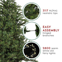 6.5' Pre-Lit Full Oregon Noble Fir Artificial Christmas Tree - Warm White LED Lights