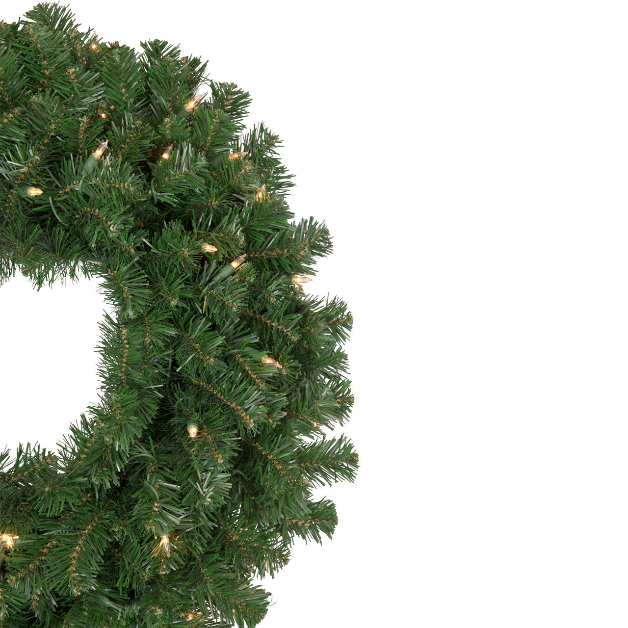 Pre-Lit Windsor Pine Artificial Christmas Wreath - 24-Inch, Clear Lights