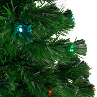 4' Pre-Lit Potted Fiber Optic Artificial Christmas Tree, Multicolor LED Lights