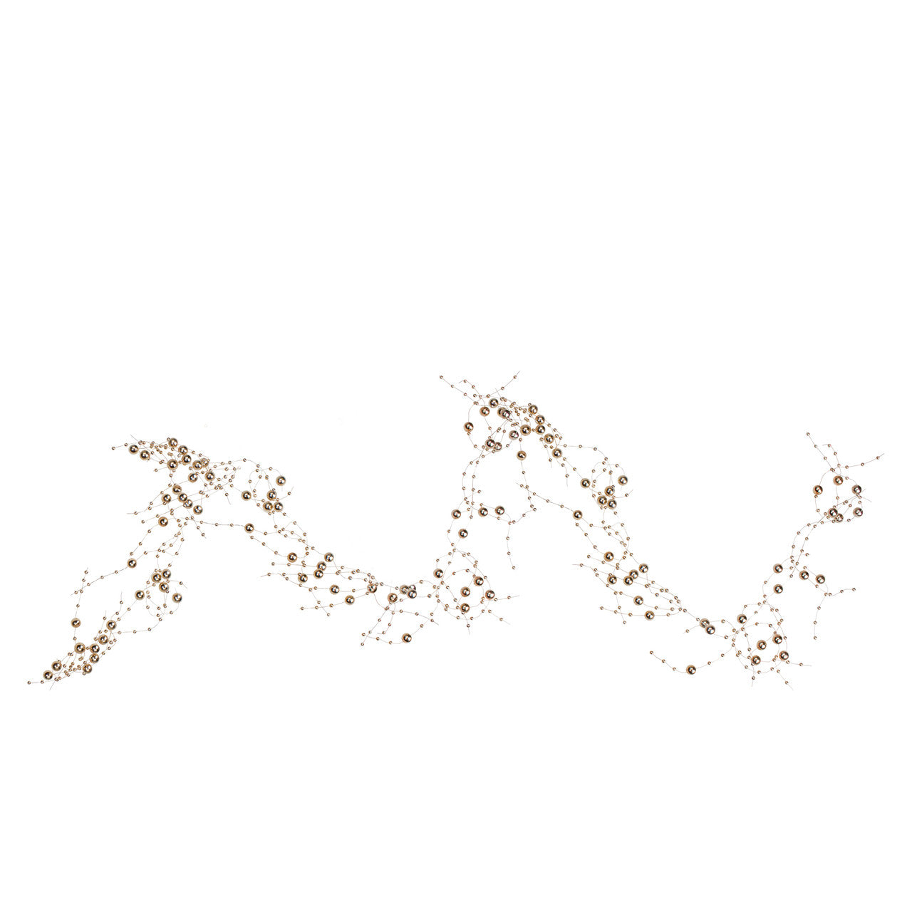 5' Rose Gold Metallic Beaded Christmas Garland- Unlit