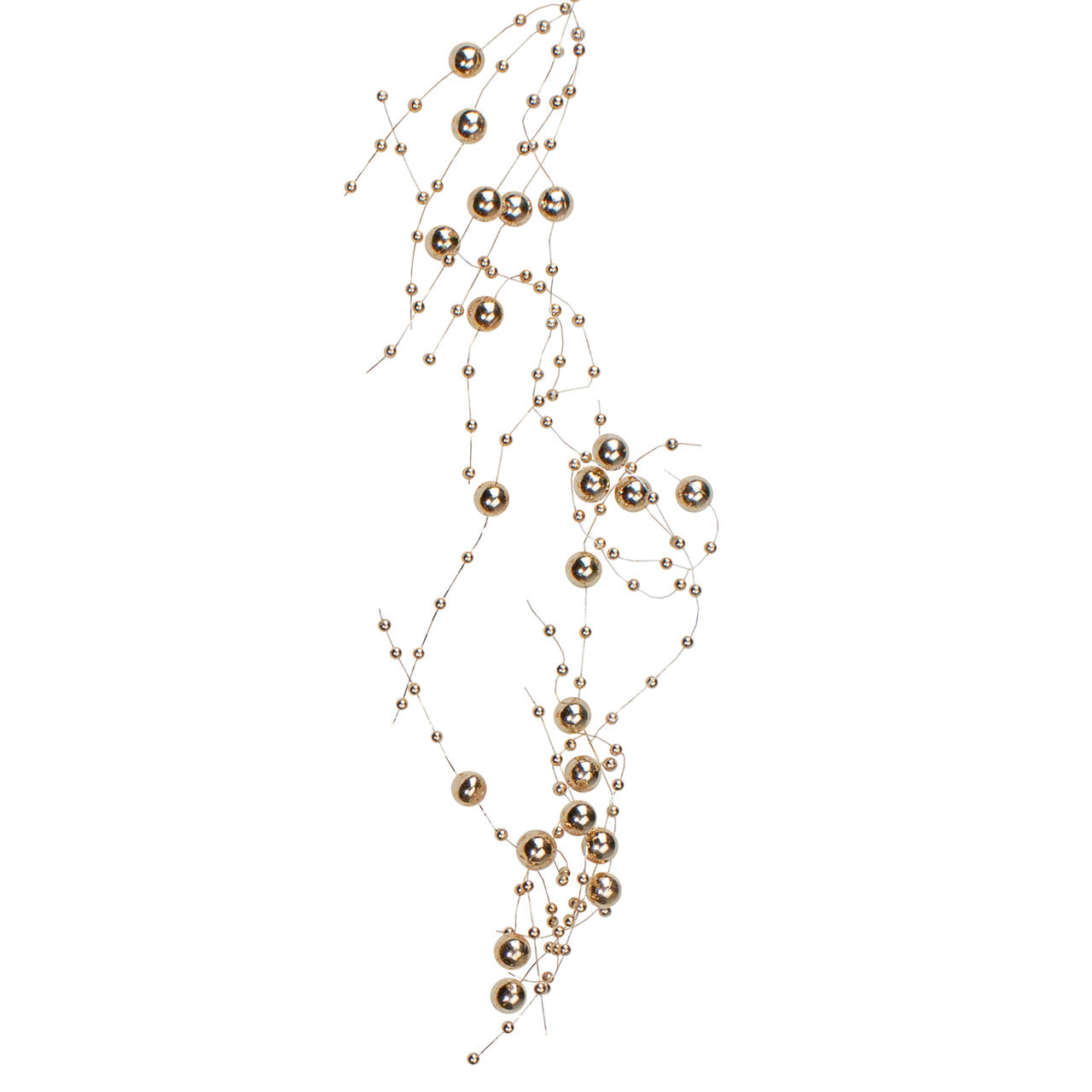 5' Rose Gold Metallic Beaded Christmas Garland- Unlit