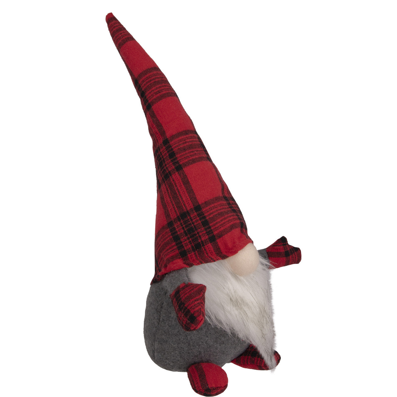 13" Red and Black Plaid Gnome Christmas Figure