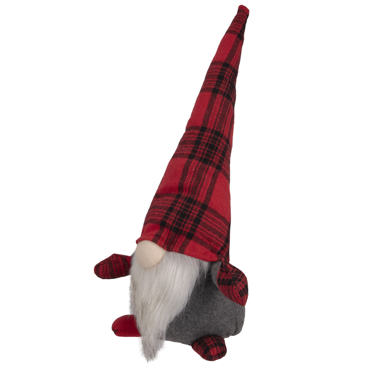 13" Red and Black Plaid Gnome Christmas Figure