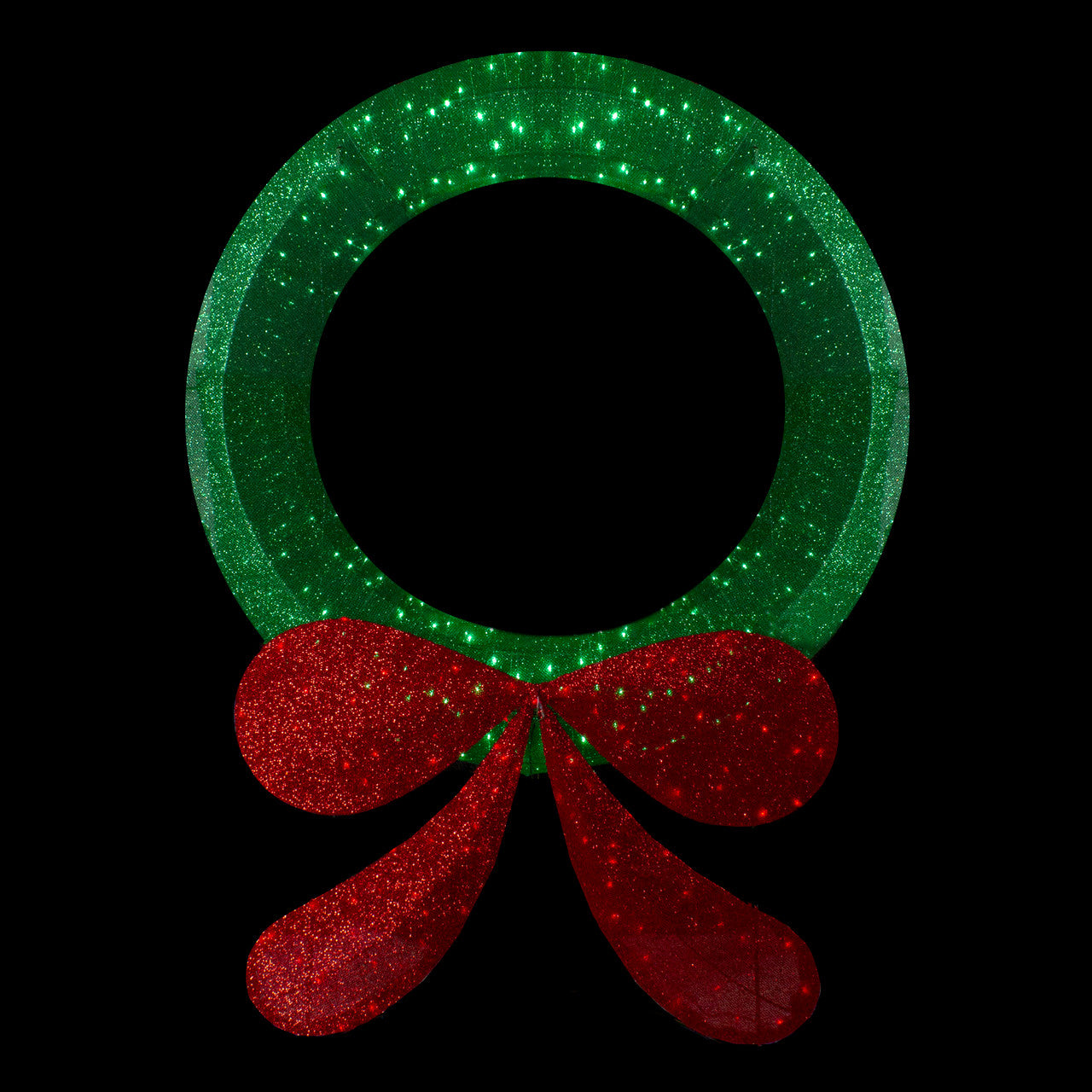 48" Commercial-Sized Lighted Tinsel Christmas Wreath Outdoor Decoration