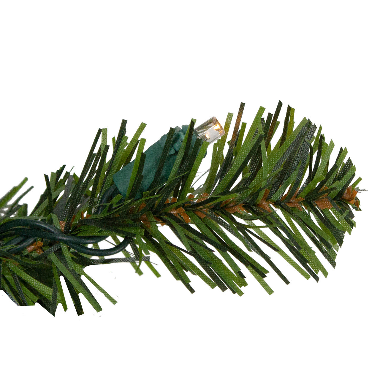 Pre-Lit LED Canadian Pine Artificial Christmas Wreath, 24-Inch, Clear Lights